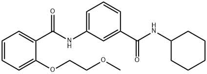 N-{3-[(cyclohexylamino)carbonyl]phenyl}-2-(2-methoxyethoxy)benzamide 结构式