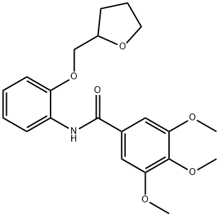 3,4,5-trimethoxy-N-[2-(tetrahydro-2-furanylmethoxy)phenyl]benzamide 结构式