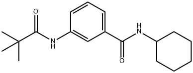 N-cyclohexyl-3-[(2,2-dimethylpropanoyl)amino]benzamide 结构式
