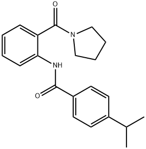 4-isopropyl-N-[2-(1-pyrrolidinylcarbonyl)phenyl]benzamide 结构式