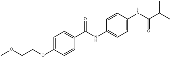 N-[4-(isobutyrylamino)phenyl]-4-(2-methoxyethoxy)benzamide 结构式