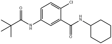 2-chloro-N-cyclohexyl-5-[(2,2-dimethylpropanoyl)amino]benzamide 结构式