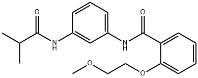 N-[3-(isobutyrylamino)phenyl]-2-(2-methoxyethoxy)benzamide 结构式