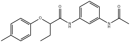 N-[3-(acetylamino)phenyl]-2-(4-methylphenoxy)butanamide 结构式
