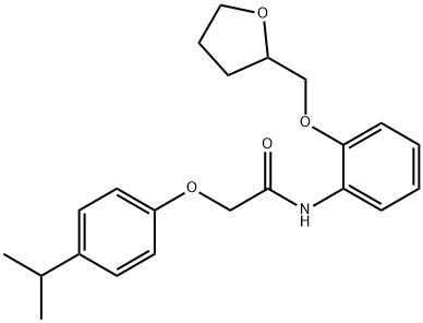 2-(4-isopropylphenoxy)-N-[2-(tetrahydro-2-furanylmethoxy)phenyl]acetamide 结构式