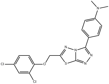 N-(4-{6-[(2,4-dichlorophenoxy)methyl][1,2,4]triazolo[3,4-b][1,3,4]thiadiazol-3-yl}phenyl)-N,N-dimethylamine 结构式