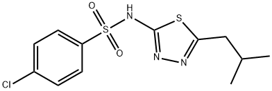 4-chloro-N-(5-isobutyl-1,3,4-thiadiazol-2-yl)benzenesulfonamide 结构式