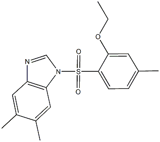 2-[(5,6-dimethyl-1H-benzimidazol-1-yl)sulfonyl]-5-methylphenyl ethyl ether 结构式