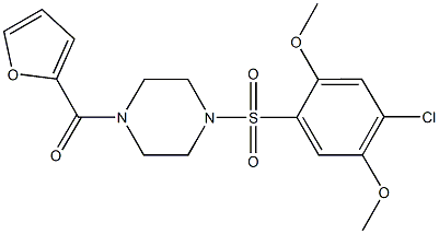 1-[(4-chloro-2,5-dimethoxyphenyl)sulfonyl]-4-(2-furoyl)piperazine 结构式