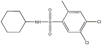 4,5-dichloro-N-cyclohexyl-2-methylbenzenesulfonamide 结构式