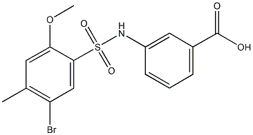 3-{[(5-bromo-2-methoxy-4-methylphenyl)sulfonyl]amino}benzoic acid 结构式