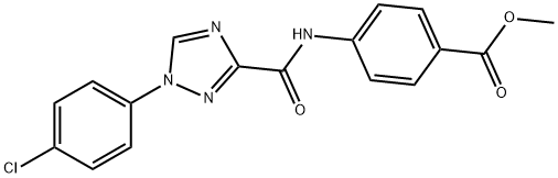 methyl 4-({[1-(4-chlorophenyl)-1H-1,2,4-triazol-3-yl]carbonyl}amino)benzoate 结构式