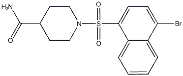 1-[(4-bromo-1-naphthyl)sulfonyl]-4-piperidinecarboxamide 结构式