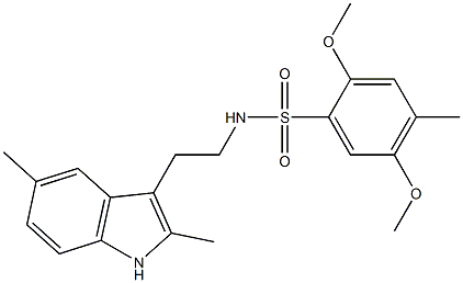 N-[2-(2,5-dimethyl-1H-indol-3-yl)ethyl]-2,5-dimethoxy-4-methylbenzenesulfonamide 结构式