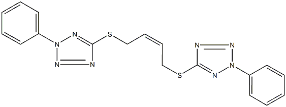 2-phenyl-5-({4-[(2-phenyl-2H-tetraazol-5-yl)sulfanyl]-2-butenyl}sulfanyl)-2H-tetraazole 结构式