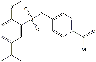 4-{[(5-isopropyl-2-methoxyphenyl)sulfonyl]amino}benzoic acid 结构式