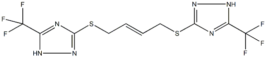 5-(trifluoromethyl)-3-[(4-{[5-(trifluoromethyl)-1H-1,2,4-triazol-3-yl]sulfanyl}-2-butenyl)sulfanyl]-1H-1,2,4-triazole 结构式