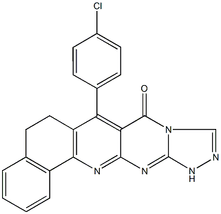 7-(4-chlorophenyl)-6,12-dihydrobenzo[h][1,2,4]triazolo[4',3':1,2]pyrimido[4,5-b]quinolin-8(5H)-one 结构式