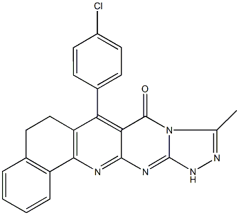 7-(4-chlorophenyl)-10-methyl-6,12-dihydrobenzo[h][1,2,4]triazolo[4',3':1,2]pyrimido[4,5-b]quinolin-8(5H)-one 结构式