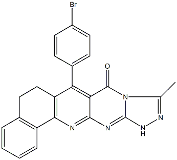 7-(4-bromophenyl)-10-methyl-6,12-dihydrobenzo[h][1,2,4]triazolo[4',3':1,2]pyrimido[4,5-b]quinolin-8(5H)-one 结构式