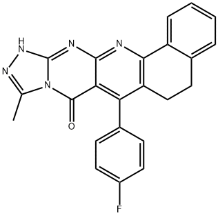 7-(4-fluorophenyl)-10-methyl-6,12-dihydrobenzo[h][1,2,4]triazolo[4',3':1,2]pyrimido[4,5-b]quinolin-8(5H)-one 结构式