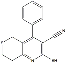 4-phenyl-2-sulfanyl-7,8-dihydro-5H-thiopyrano[4,3-b]pyridine-3-carbonitrile 结构式