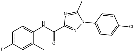 1-(4-chlorophenyl)-N-(4-fluoro-2-methylphenyl)-5-methyl-1H-1,2,4-triazole-3-carboxamide 结构式