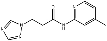 N-(4-methyl-2-pyridinyl)-3-(1H-1,2,4-triazol-1-yl)propanamide 结构式