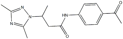 N-(4-acetylphenyl)-3-(3,5-dimethyl-1H-1,2,4-triazol-1-yl)butanamide 结构式