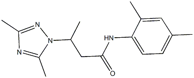 N-(2,4-dimethylphenyl)-3-(3,5-dimethyl-1H-1,2,4-triazol-1-yl)butanamide 结构式
