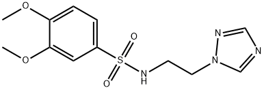 3,4-dimethoxy-N-[2-(1H-1,2,4-triazol-1-yl)ethyl]benzenesulfonamide 结构式