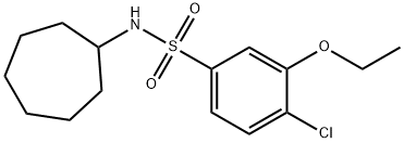 4-chloro-N-cycloheptyl-3-ethoxybenzenesulfonamide 结构式