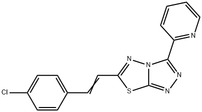6-[2-(4-chlorophenyl)vinyl]-3-(2-pyridinyl)[1,2,4]triazolo[3,4-b][1,3,4]thiadiazole 结构式
