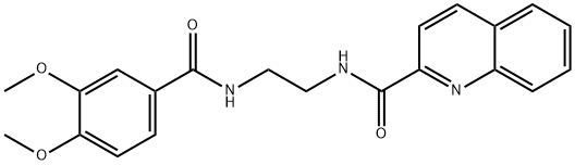 N-{2-[(3,4-dimethoxybenzoyl)amino]ethyl}-2-quinolinecarboxamide 结构式