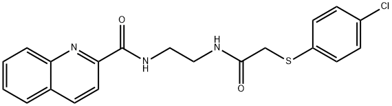 N-[2-({2-[(4-chlorophenyl)sulfanyl]acetyl}amino)ethyl]-2-quinolinecarboxamide 结构式