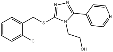 2-[3-[(2-chlorobenzyl)sulfanyl]-5-(4-pyridinyl)-4H-1,2,4-triazol-4-yl]ethanol 结构式