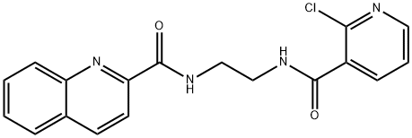 N-(2-{[(2-chloro-3-pyridinyl)carbonyl]amino}ethyl)-2-quinolinecarboxamide 结构式