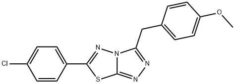 4-{[6-(4-chlorophenyl)[1,2,4]triazolo[3,4-b][1,3,4]thiadiazol-3-yl]methyl}phenyl methyl ether 结构式