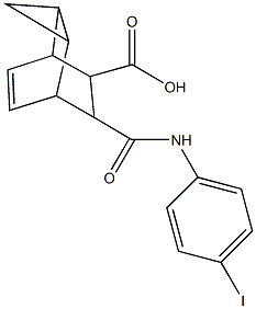 7-[(4-iodoanilino)carbonyl]tricyclo[3.2.2.0~2,4~]non-8-ene-6-carboxylic acid 结构式