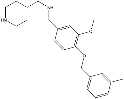 N-{3-methoxy-4-[(3-methylbenzyl)oxy]benzyl}-N-(4-piperidinylmethyl)amine 结构式