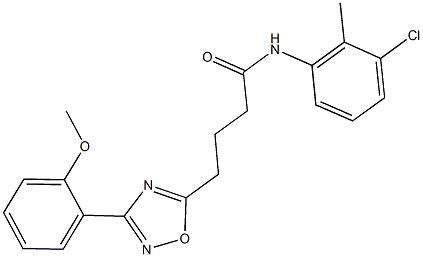 N-(3-chloro-2-methylphenyl)-4-[3-(2-methoxyphenyl)-1,2,4-oxadiazol-5-yl]butanamide 结构式