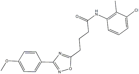 N-(3-chloro-2-methylphenyl)-4-[3-(4-methoxyphenyl)-1,2,4-oxadiazol-5-yl]butanamide 结构式