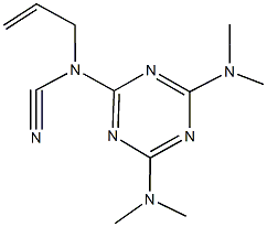 allyl[4,6-bis(dimethylamino)-1,3,5-triazin-2-yl]cyanamide 结构式