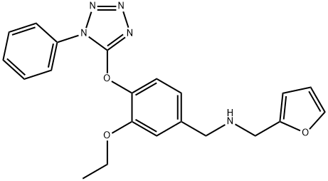 N-{3-ethoxy-4-[(1-phenyl-1H-tetraazol-5-yl)oxy]benzyl}-N-(2-furylmethyl)amine 结构式