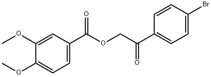 2-(4-bromophenyl)-2-oxoethyl 3,4-dimethoxybenzoate 结构式