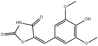 5-(4-hydroxy-3,5-dimethoxybenzylidene)-1,3-thiazolidine-2,4-dione 结构式