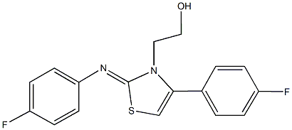 2-(4-(4-fluorophenyl)-2-[(4-fluorophenyl)imino]-1,3-thiazol-3(2H)-yl)ethanol 结构式