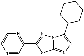 3-cyclohexyl-6-(2-pyrazinyl)[1,2,4]triazolo[3,4-b][1,3,4]thiadiazole 结构式