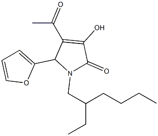 4-acetyl-1-(2-ethylhexyl)-5-(2-furyl)-3-hydroxy-1,5-dihydro-2H-pyrrol-2-one 结构式