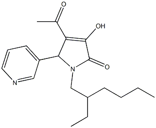 4-acetyl-1-(2-ethylhexyl)-3-hydroxy-5-(3-pyridinyl)-1,5-dihydro-2H-pyrrol-2-one 结构式